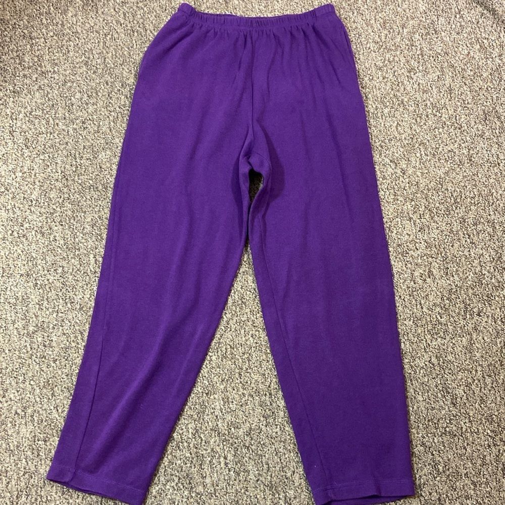 Bechamel Purple Sweatpants Relaxed Fit Elastic Waist Size L